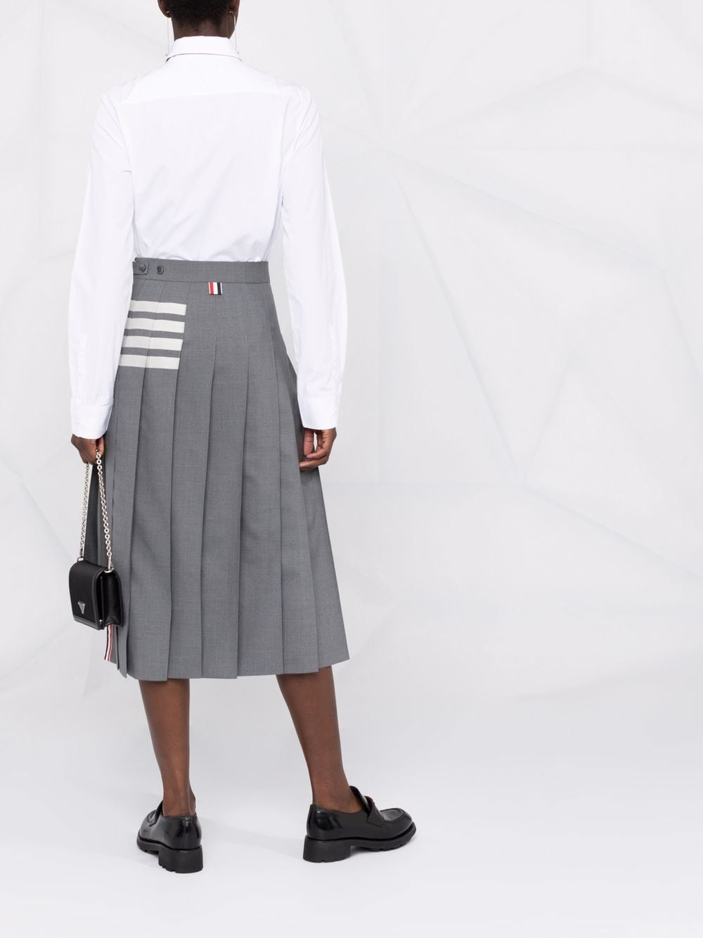 WOOL PLEATED MIDI SKIRT