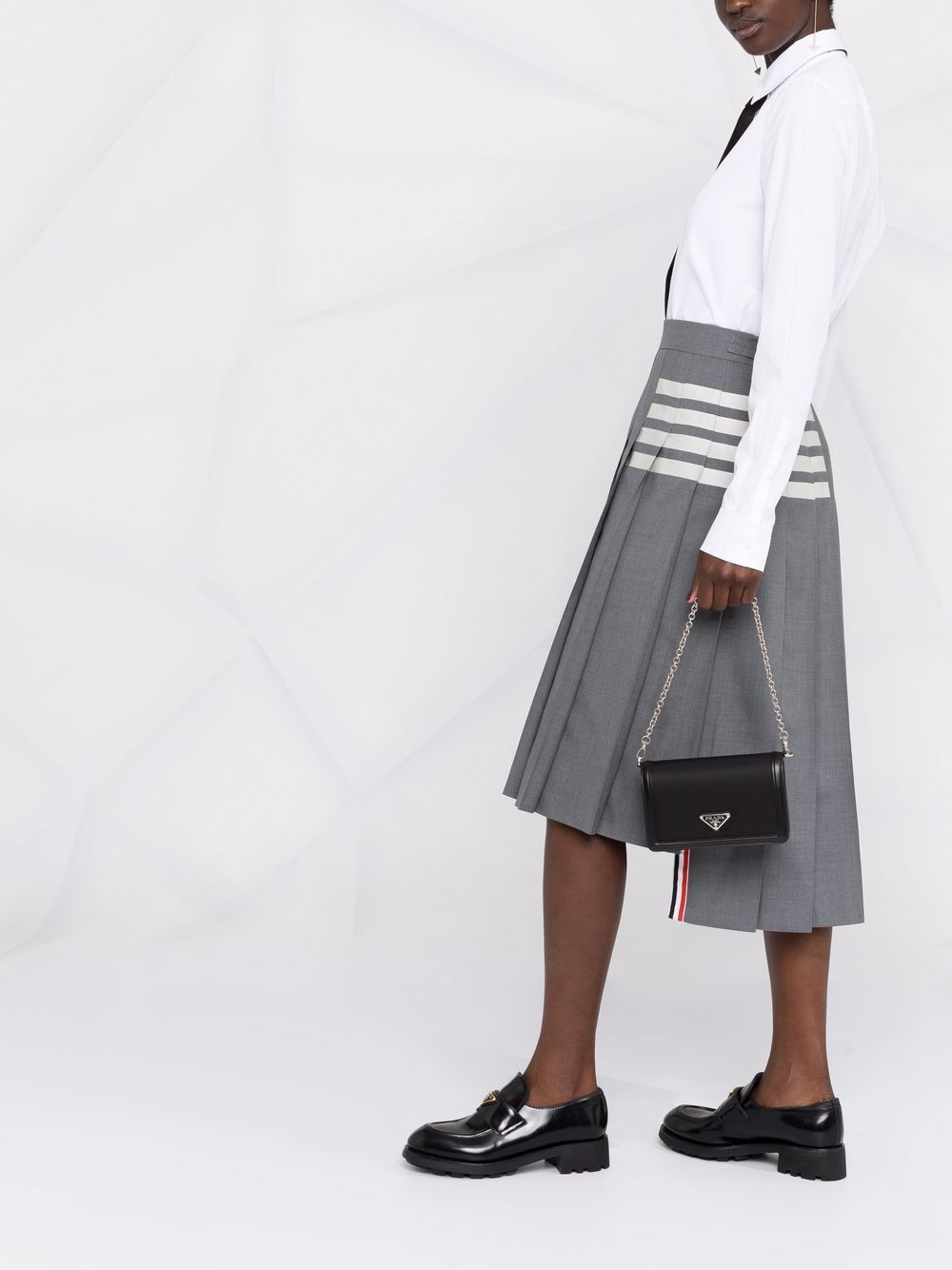 WOOL PLEATED MIDI SKIRT