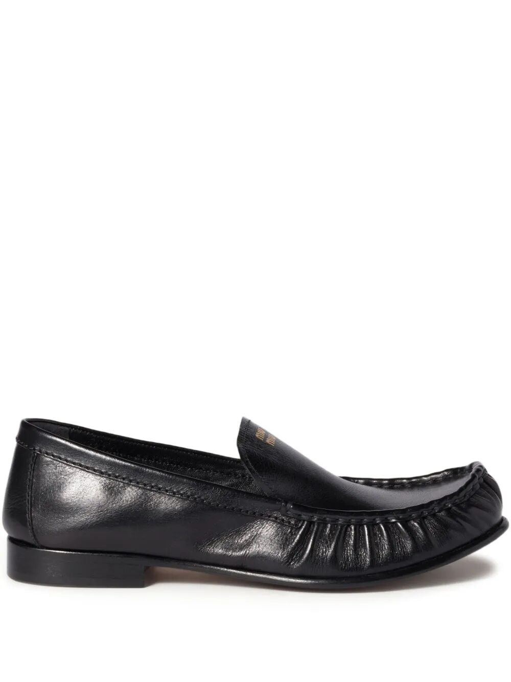 BUFFALO LEATHER GATHERED LOAFERS