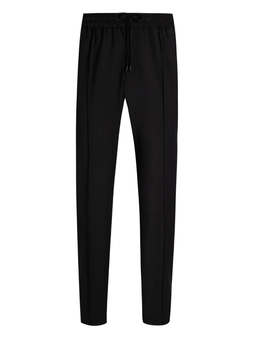 DRAWSTRING-WAIST WOOL BLEND TAPERED TROUSERS
