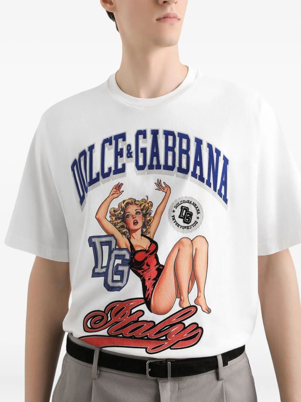 ITALY-PRINT COTTON T-SHIRT