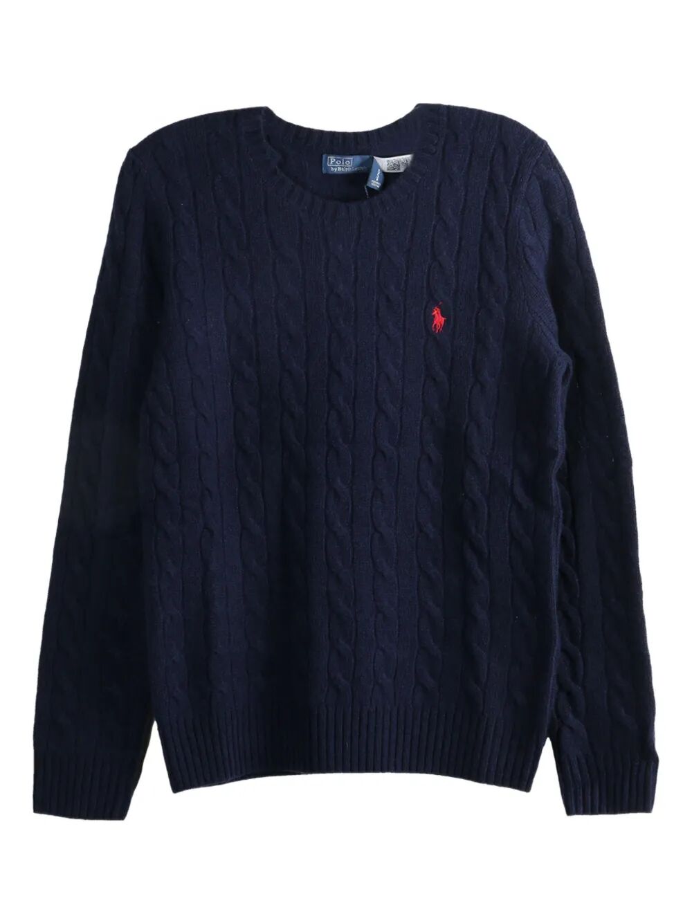 CABLE WOOL AND CASHMERE CREWNECK JUMPER