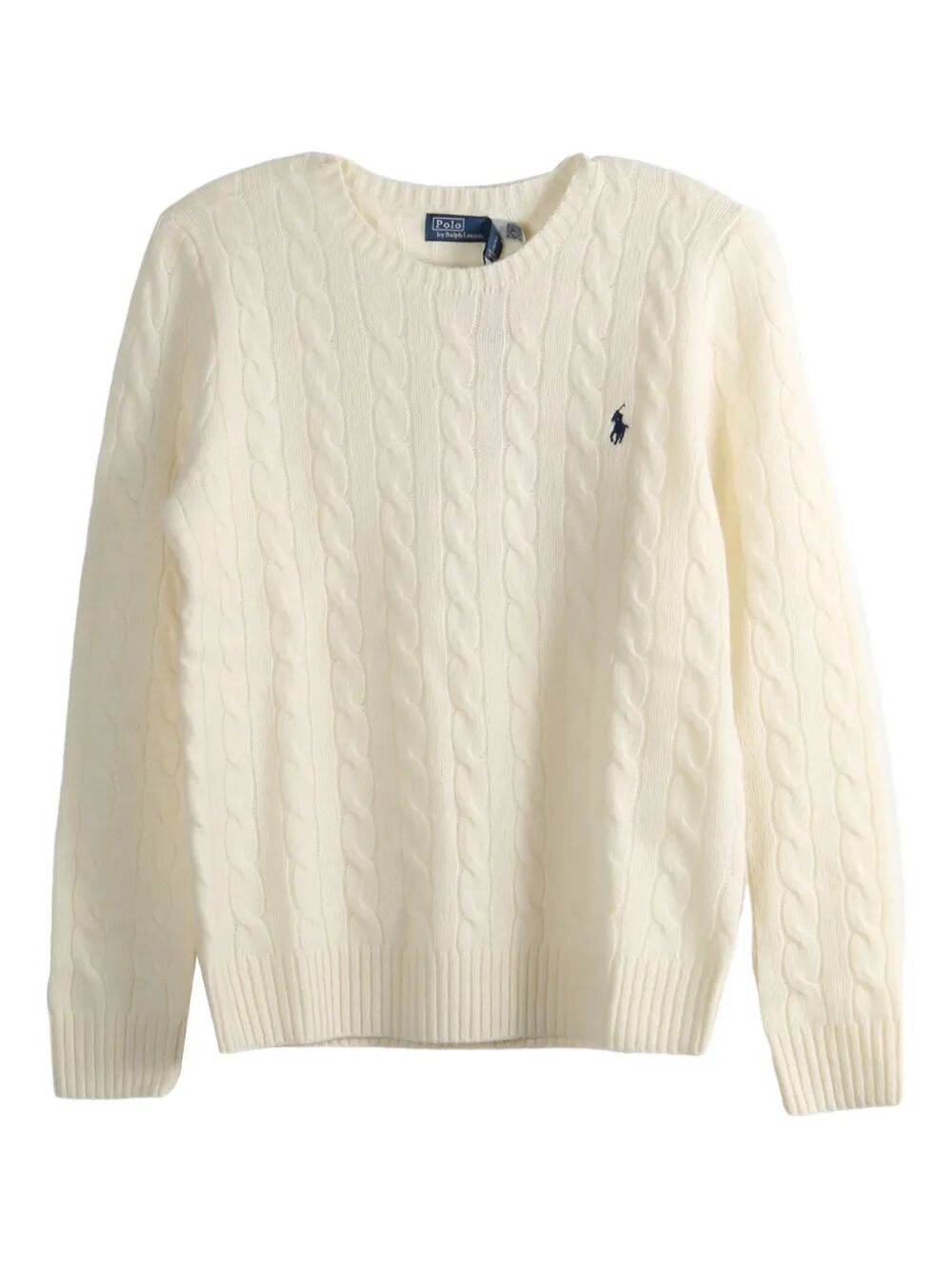 CABLE WOOL AND CASHMERE CREWNECK JUMPER