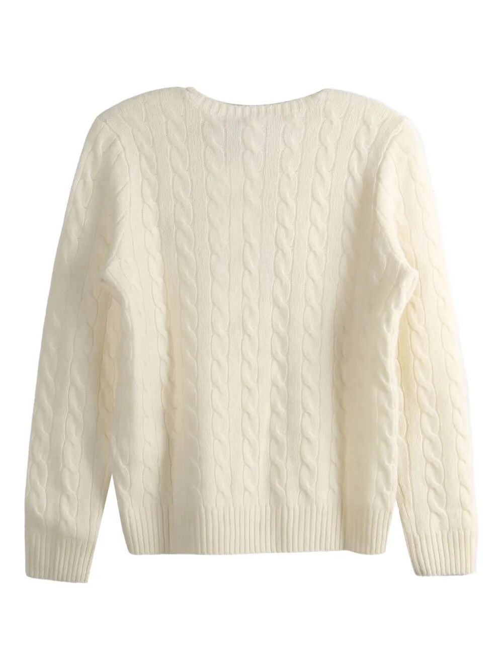 CABLE WOOL AND CASHMERE CREWNECK JUMPER