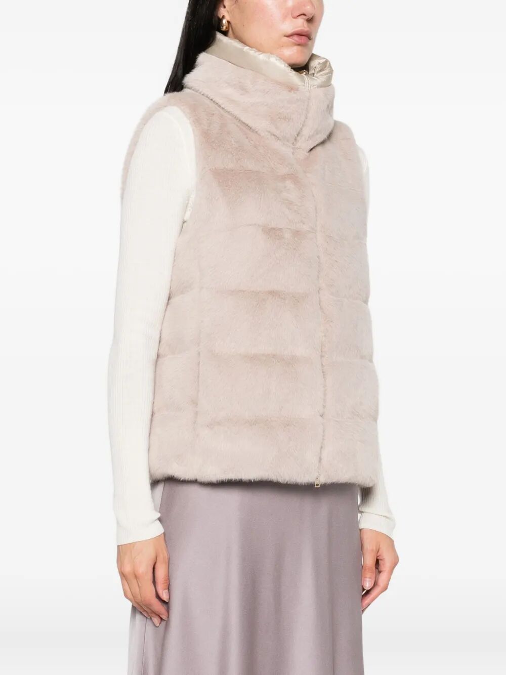 ECO FUR QUILTED PADDED GILET