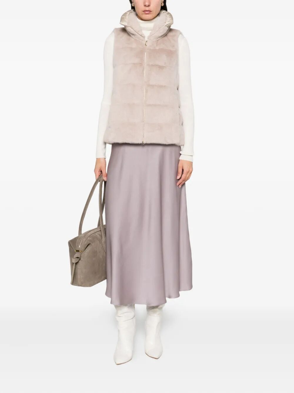 ECO FUR QUILTED PADDED GILET