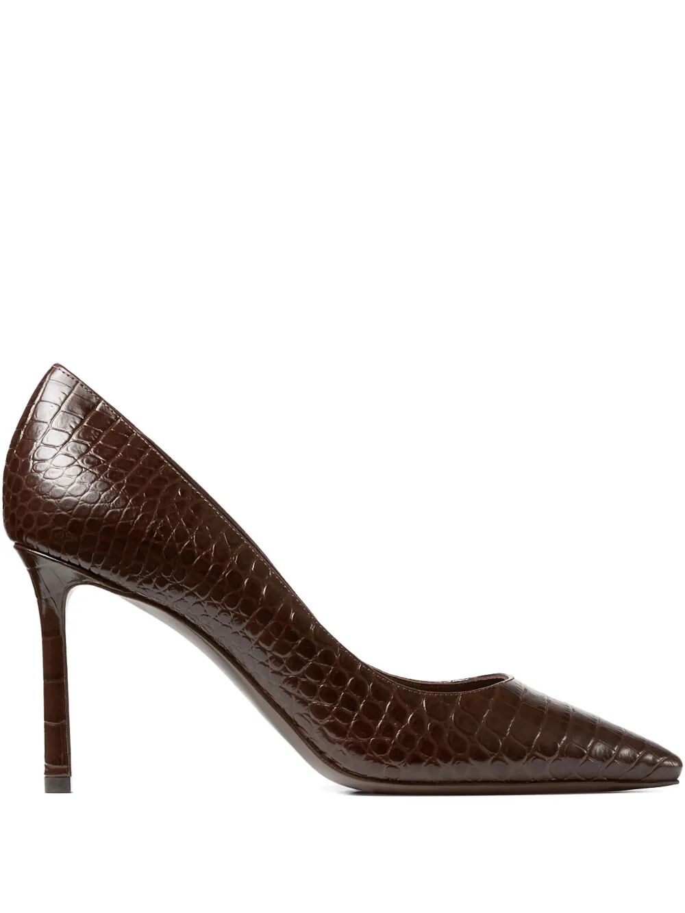 CROC EMBOSSED LEATHER ROMY 85 PUMPS