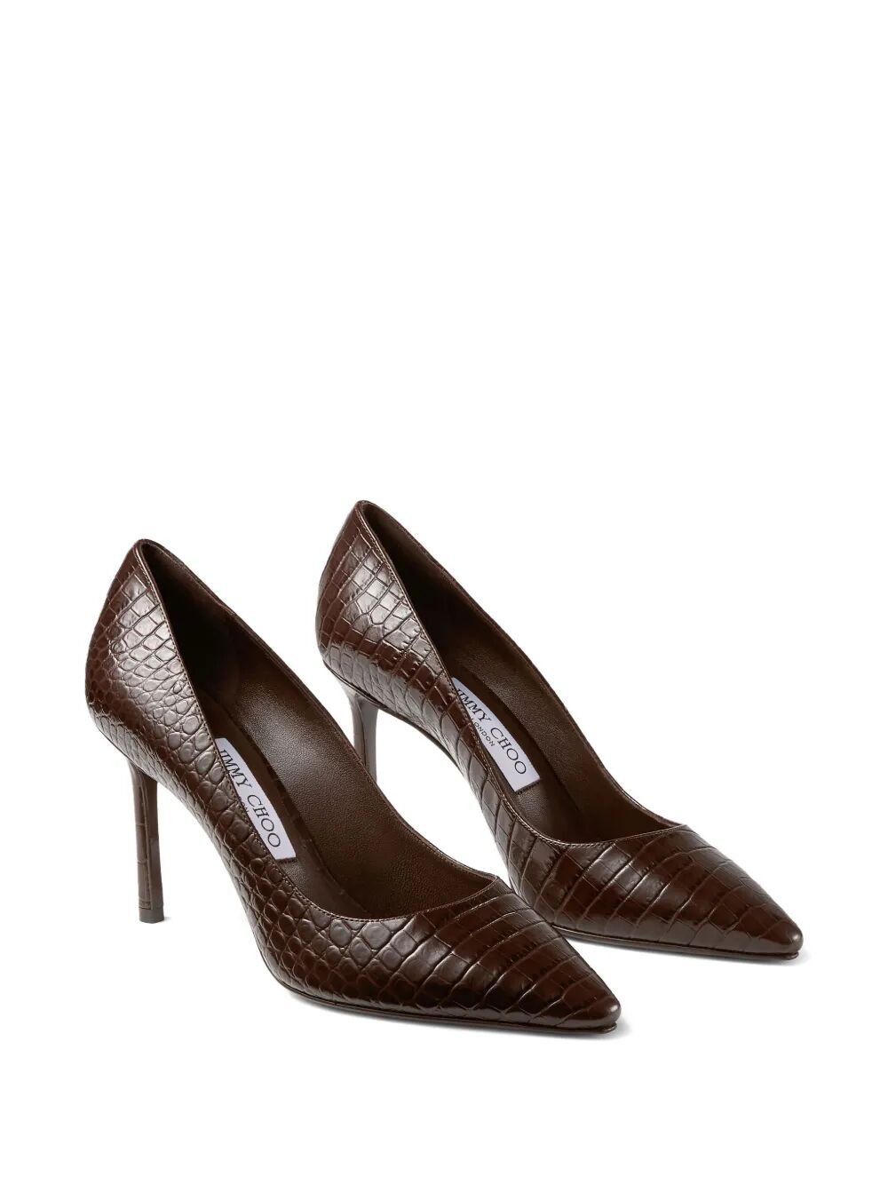 CROC EMBOSSED LEATHER ROMY 85 PUMPS