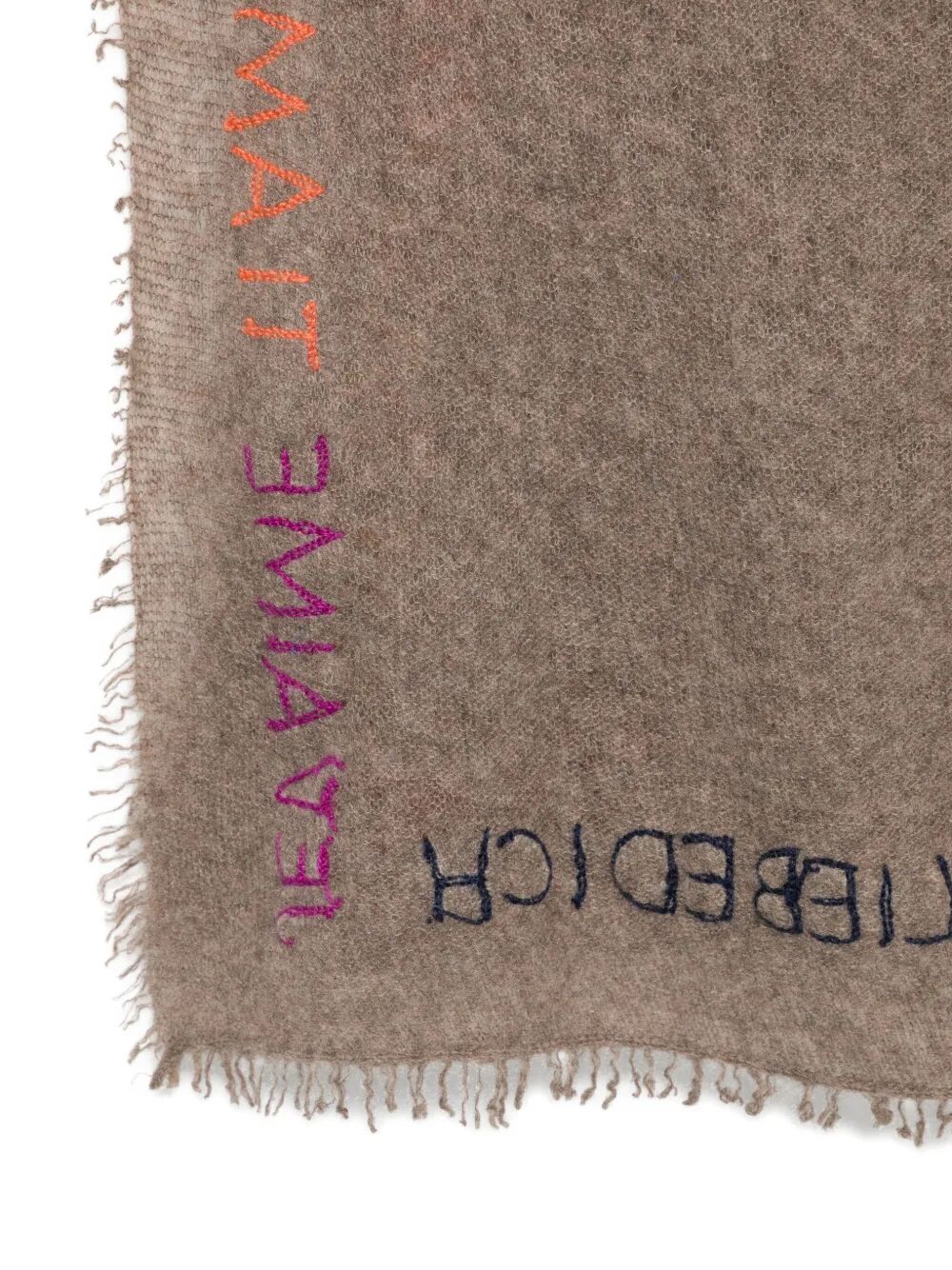 TE QUIERO EMBROIDERED CASHMERE SCARF