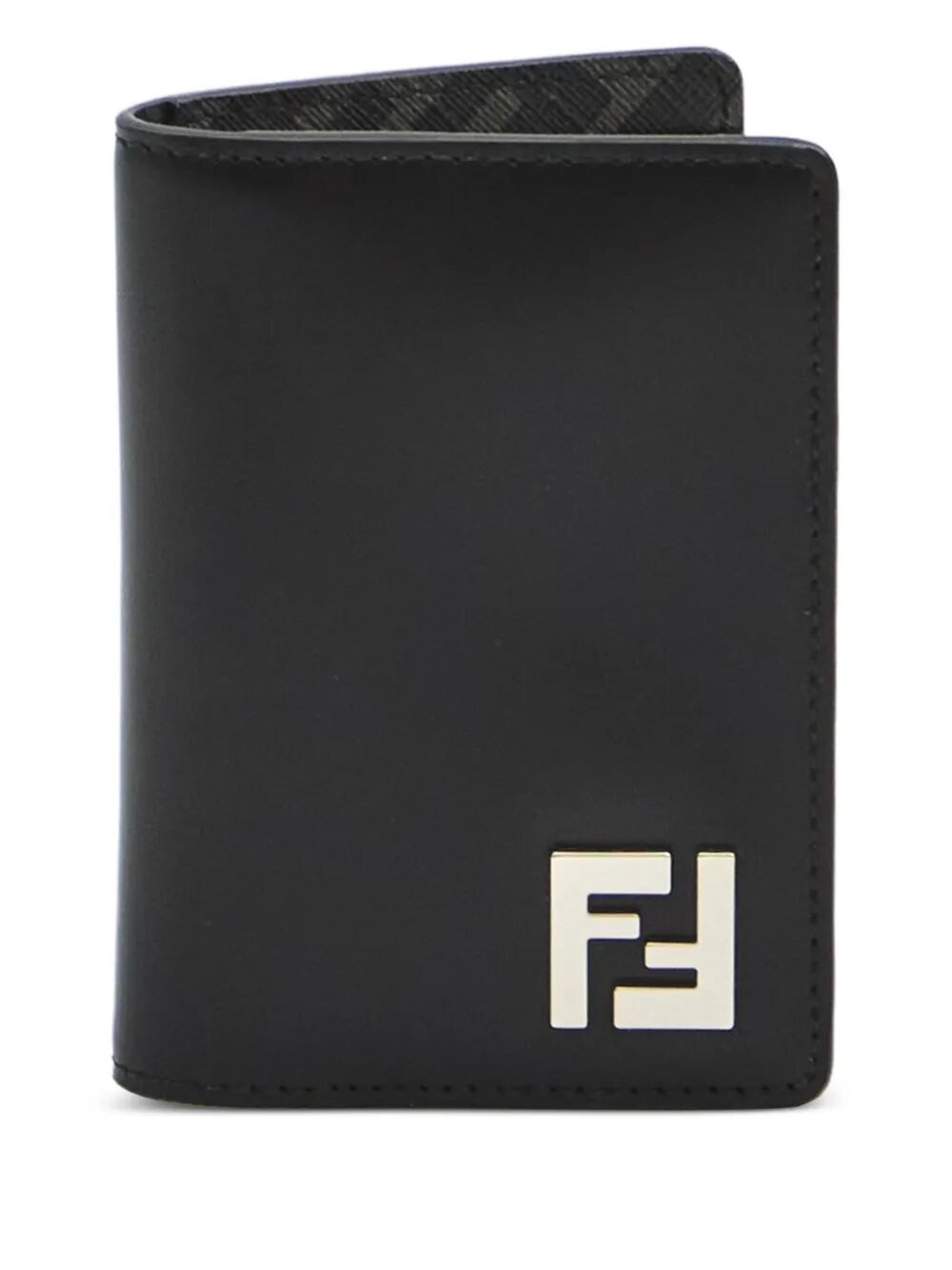 FF SQUARED LEATHER BI-FOLD CARD HOLDER