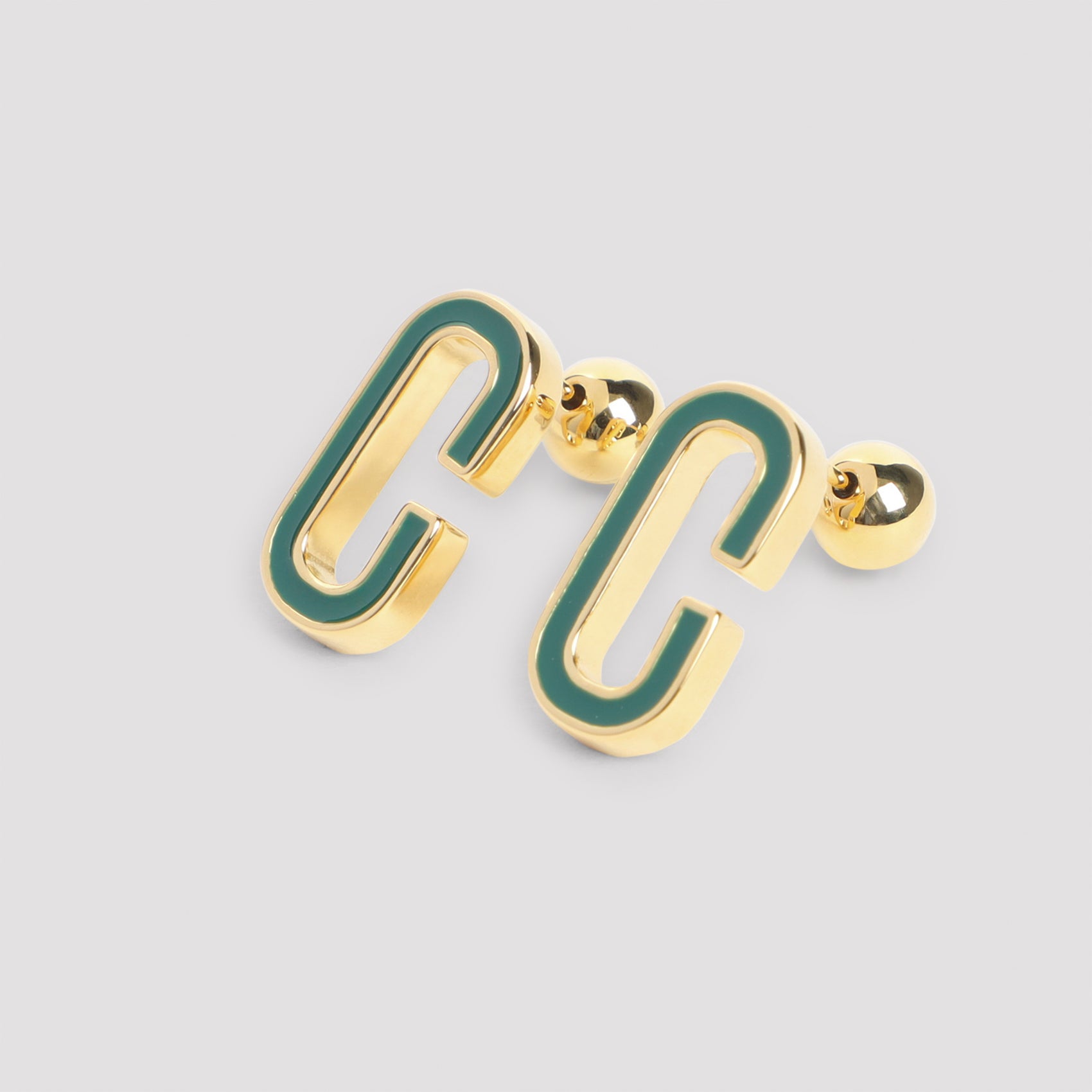 Enamel C Link Stud Earrings
