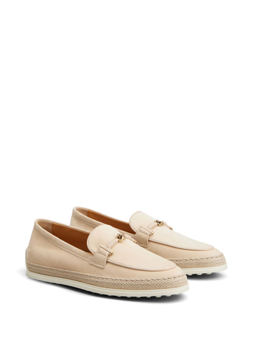 SUEDE SLIPPER LOAFERS WITH DOUBLE T RING ACCESSORY