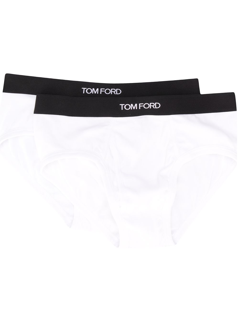 SET OF 2 LOGO-WAISTBAND COTTON BRIEFS