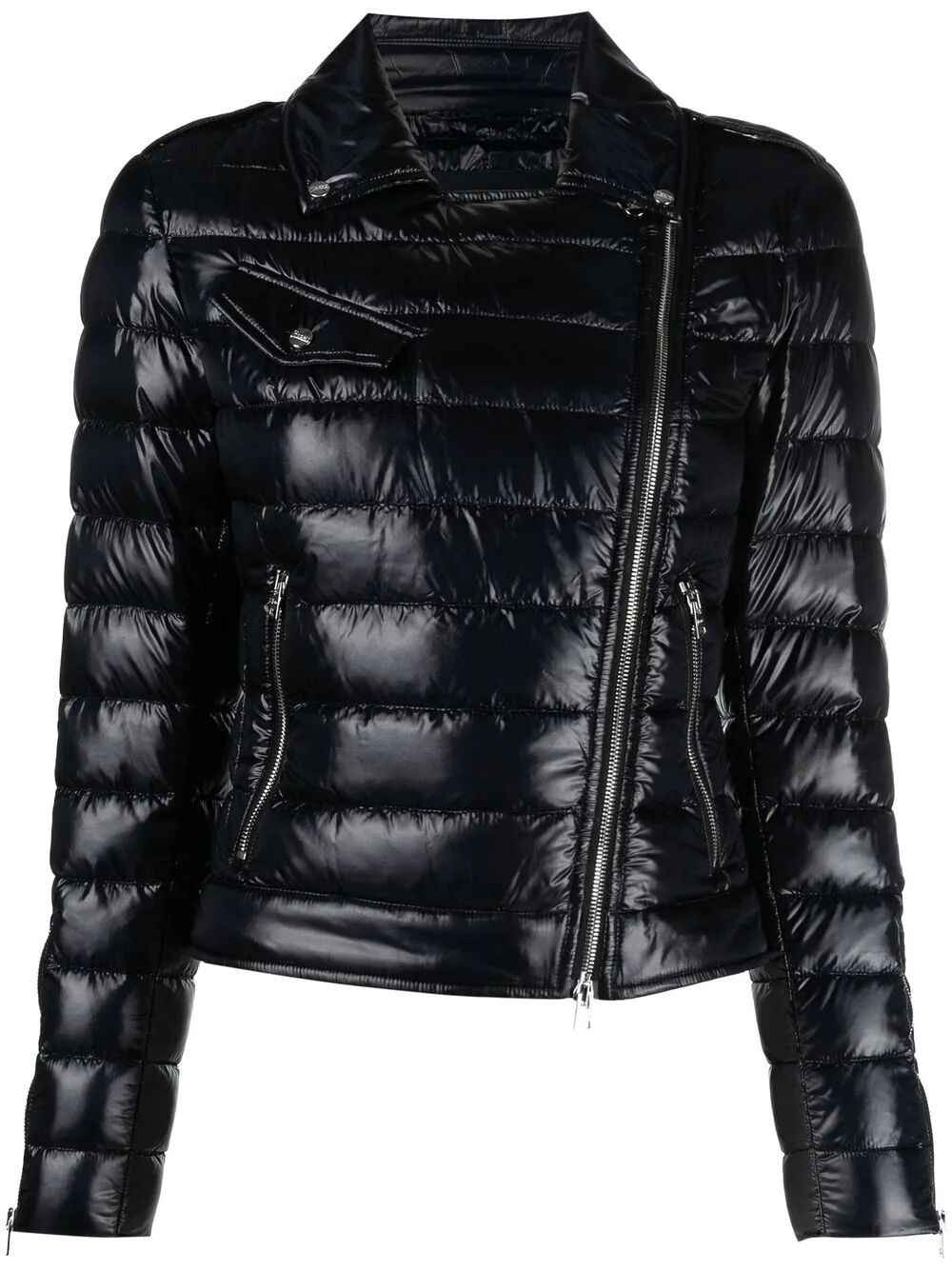 NYLON ULTRALIGHT BIKER PADDED JACKET