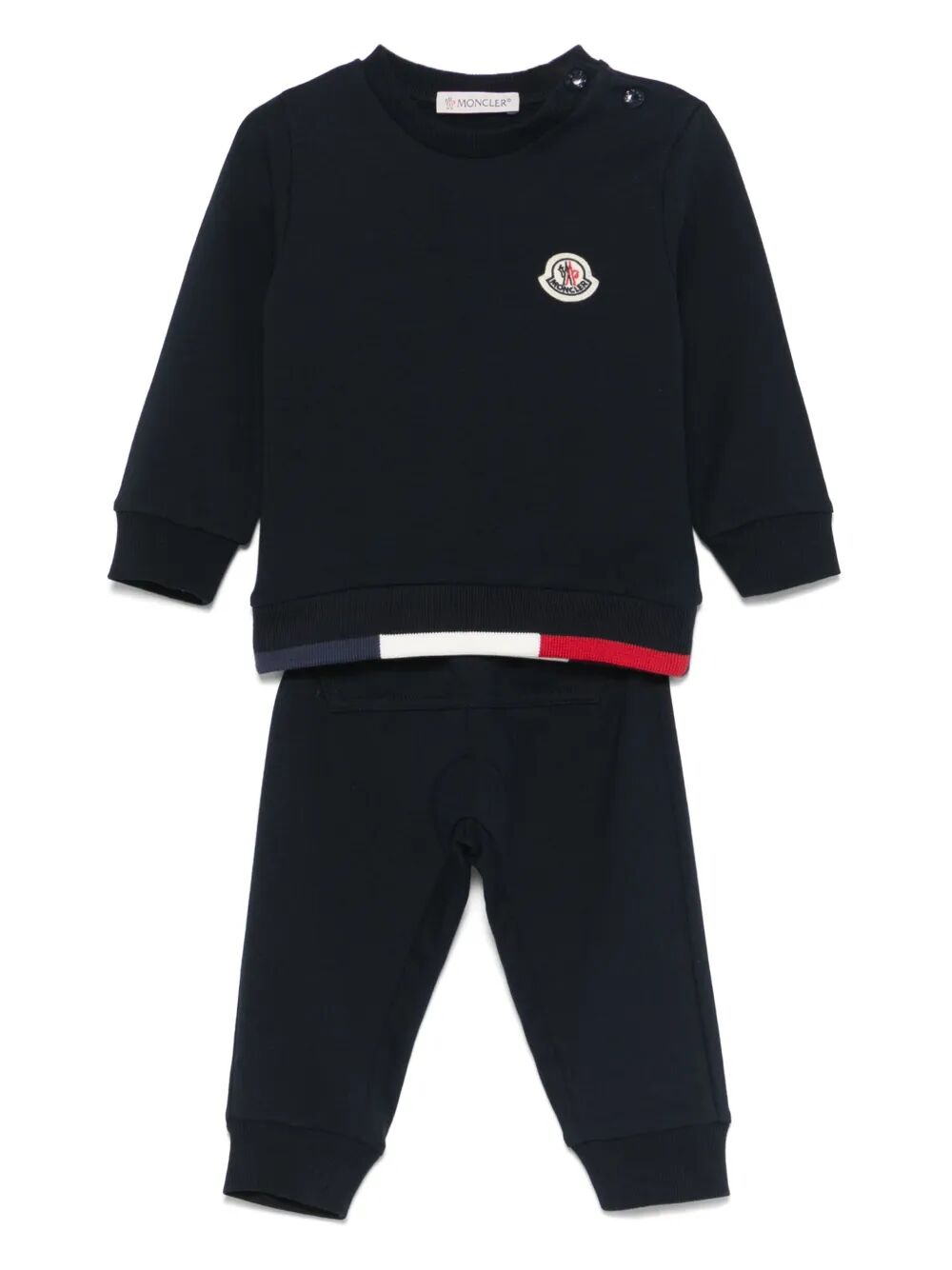 TRICOLOR-TRIMMED COTTON TRACKSUIT SET