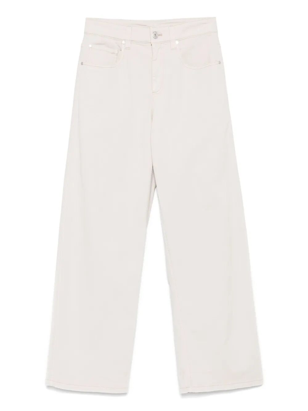 STRETCH DYED DENIM LOOSE BARREL JEANS WITH MONILI