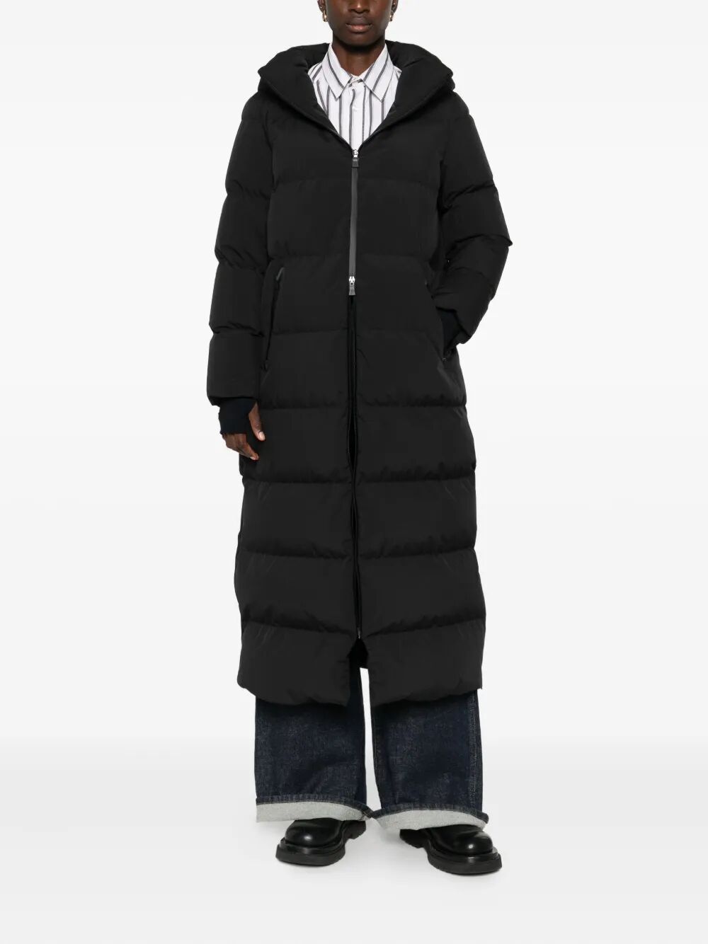 2LAYERS HOODED LONG DOWN JACKET
