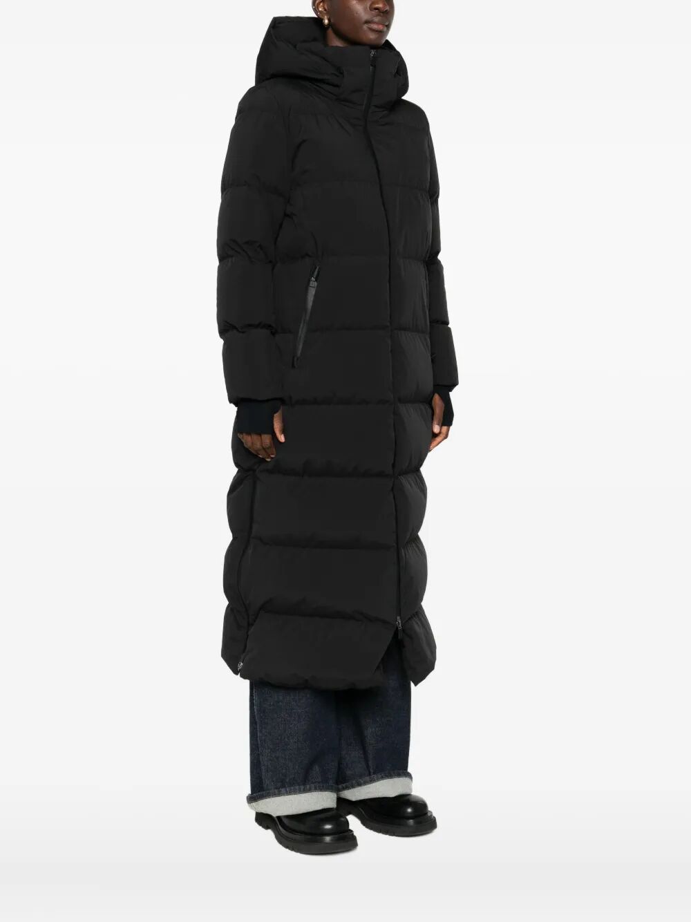 2LAYERS HOODED LONG DOWN JACKET