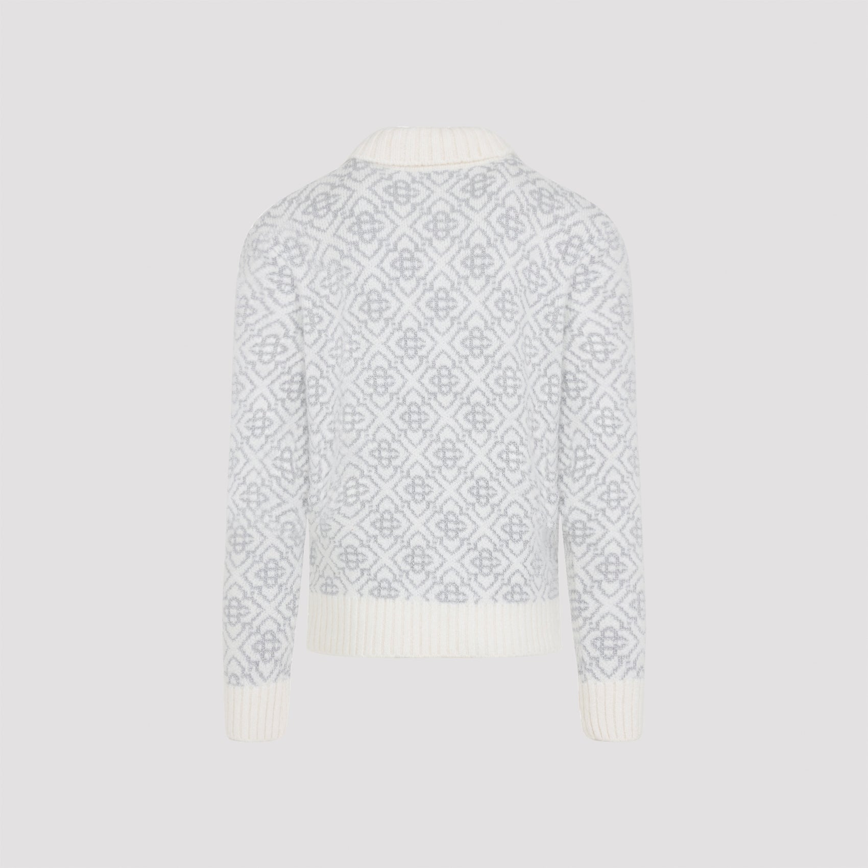 Silver Monogram Zip Up Sweatshirt