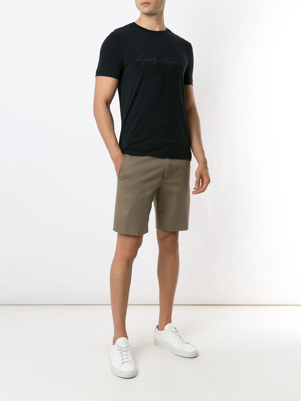ASV STRETCH-VISCOSE T-SHIRT WITH SIGNATURE LOGO