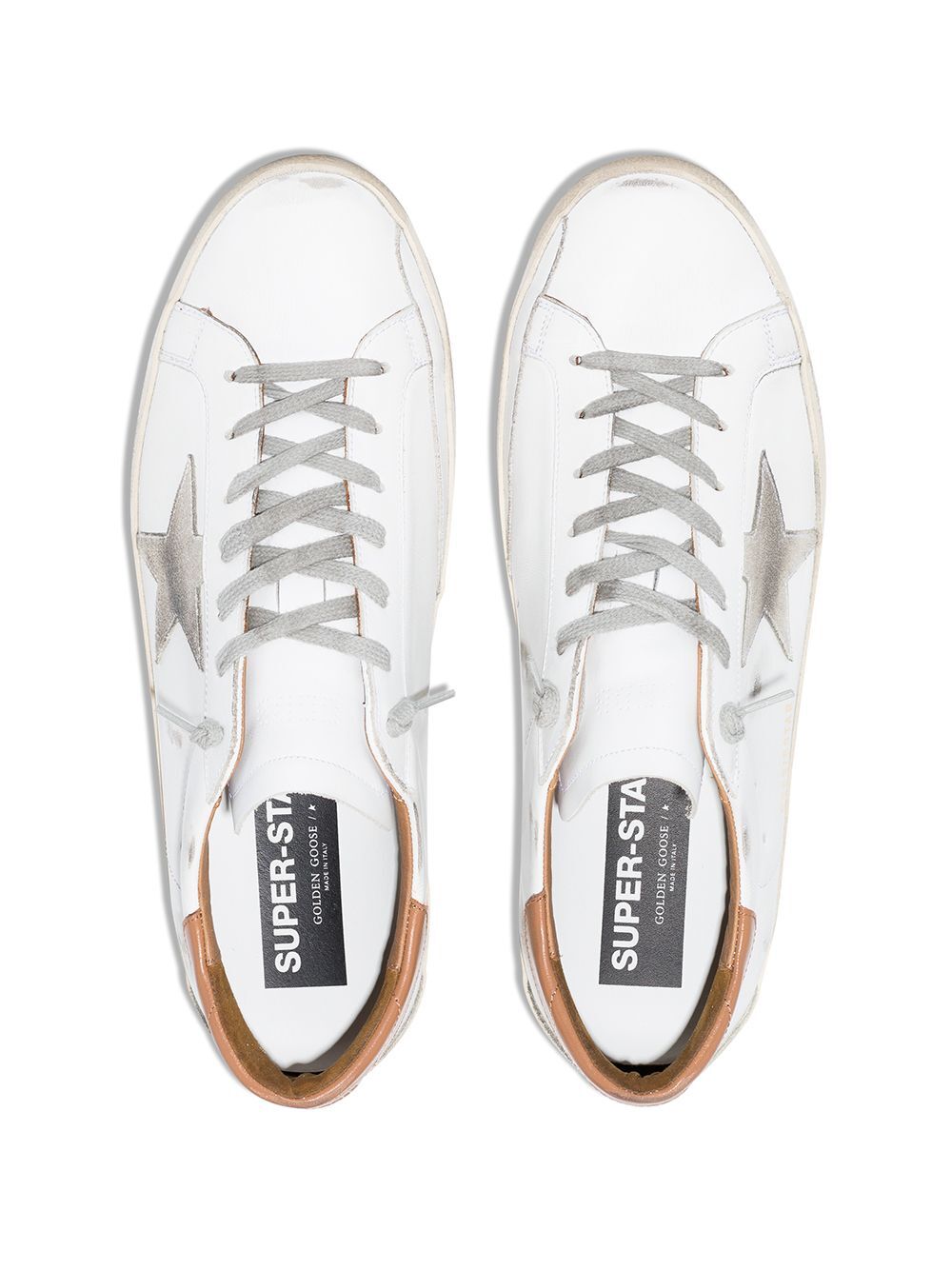 SUPER-STAR SNEAKERS WITH ICE-GRAY SUEDE STAR AND LIGHT BROWN HEEL TAB