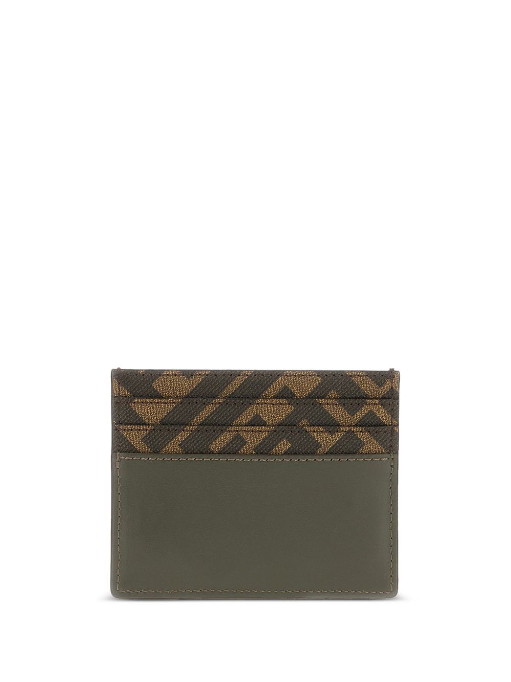 LEATHER AND FF CANVAS SQUARED CARD HOLDER