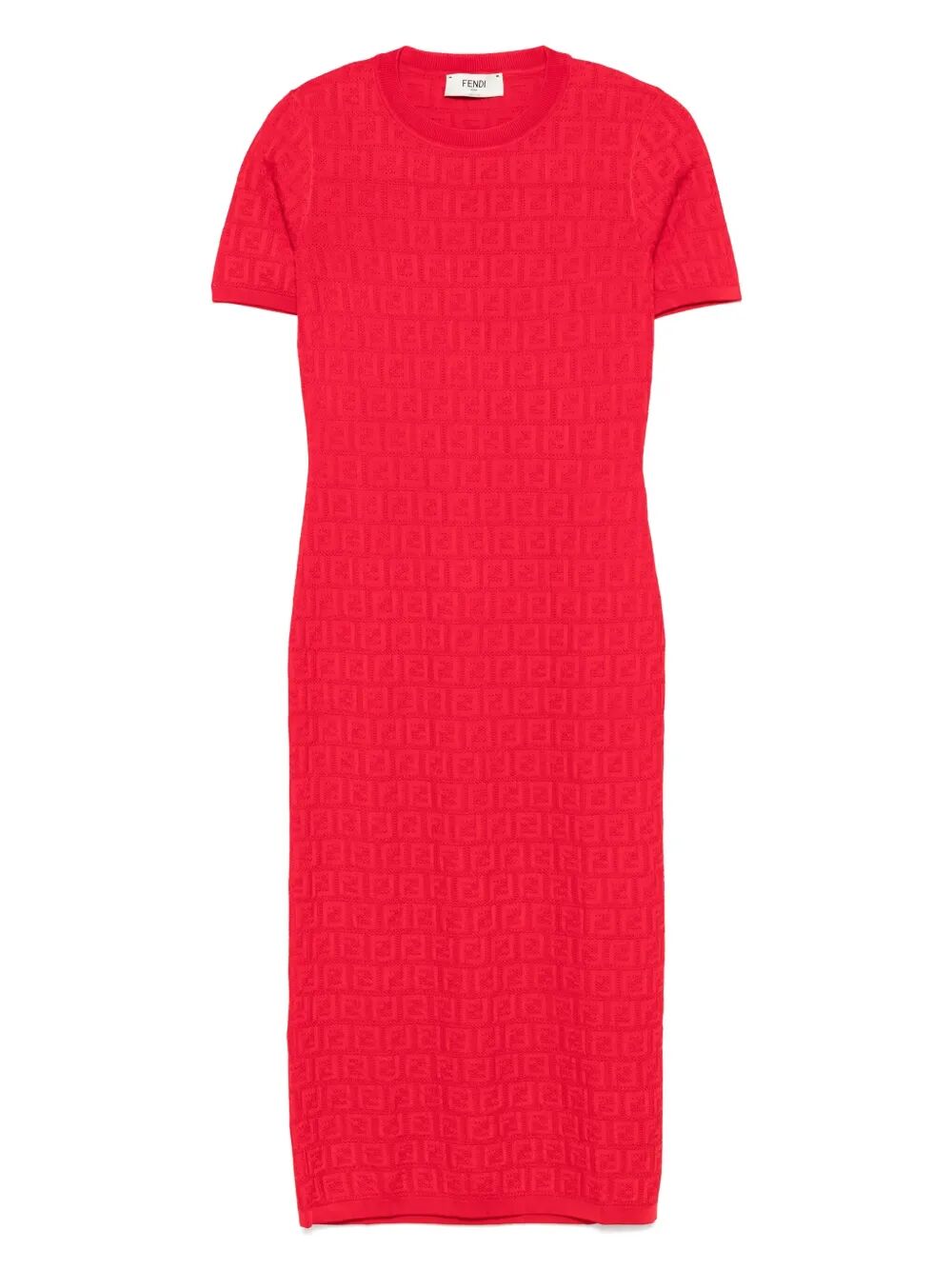 FF COTTON AND VISCOSE FITTED MIDI DRESS