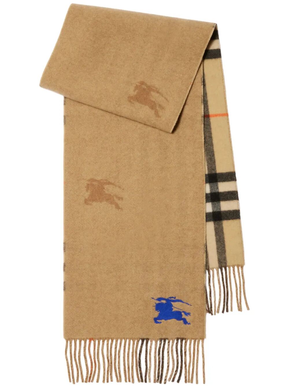 REVERSIBLE EKD CHECK CASHMERE SCARF