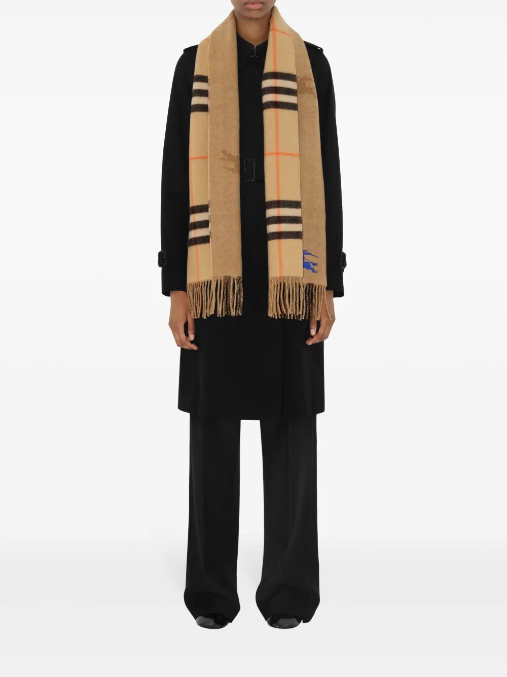 REVERSIBLE EKD CHECK CASHMERE SCARF