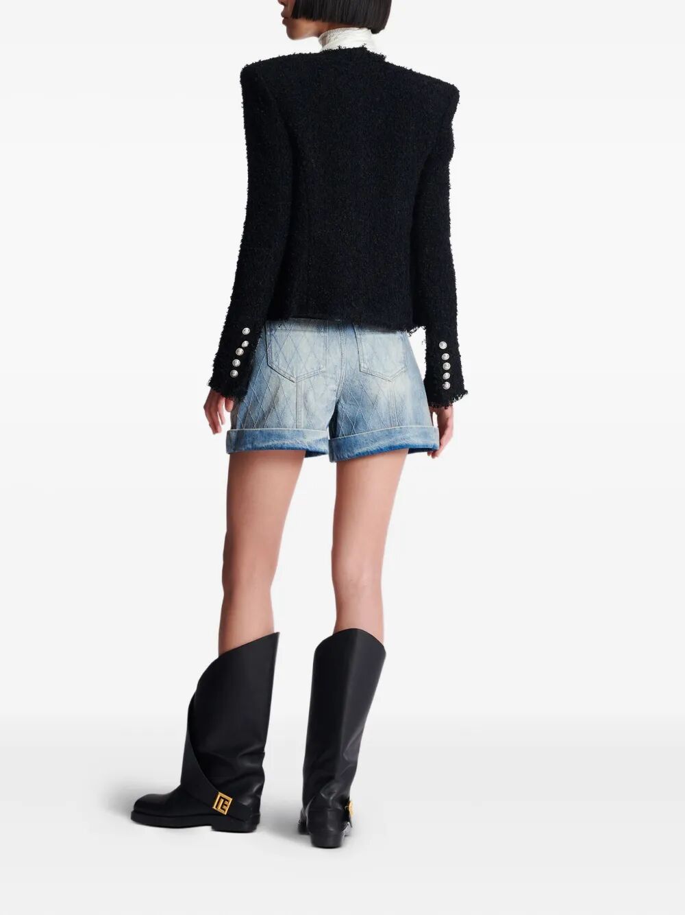 EDGE-TO-EDGE SILKY TWEED JACKET