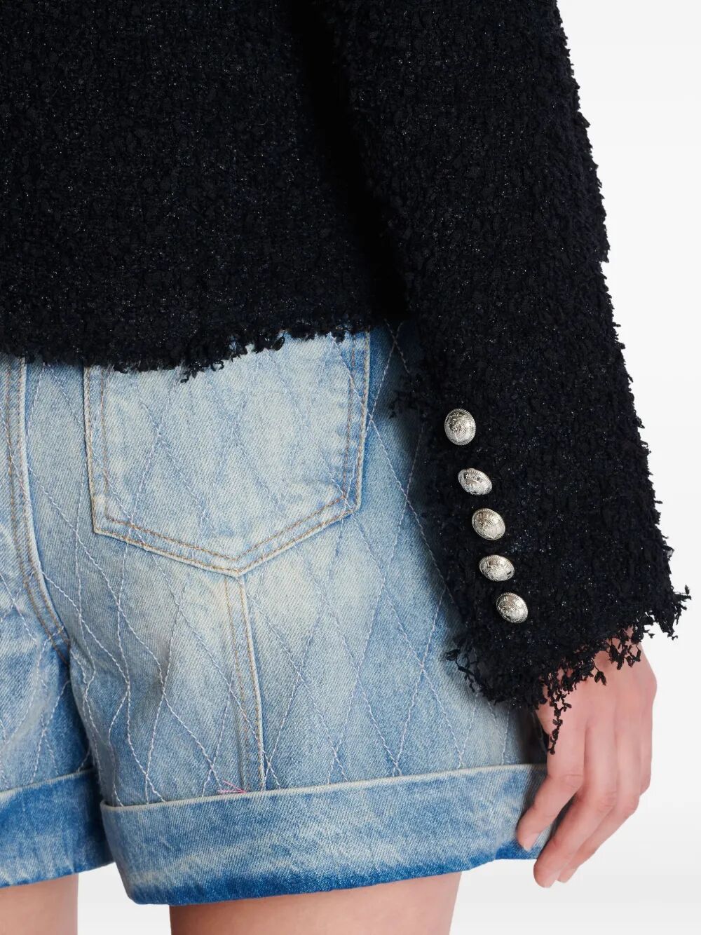 EDGE-TO-EDGE SILKY TWEED JACKET