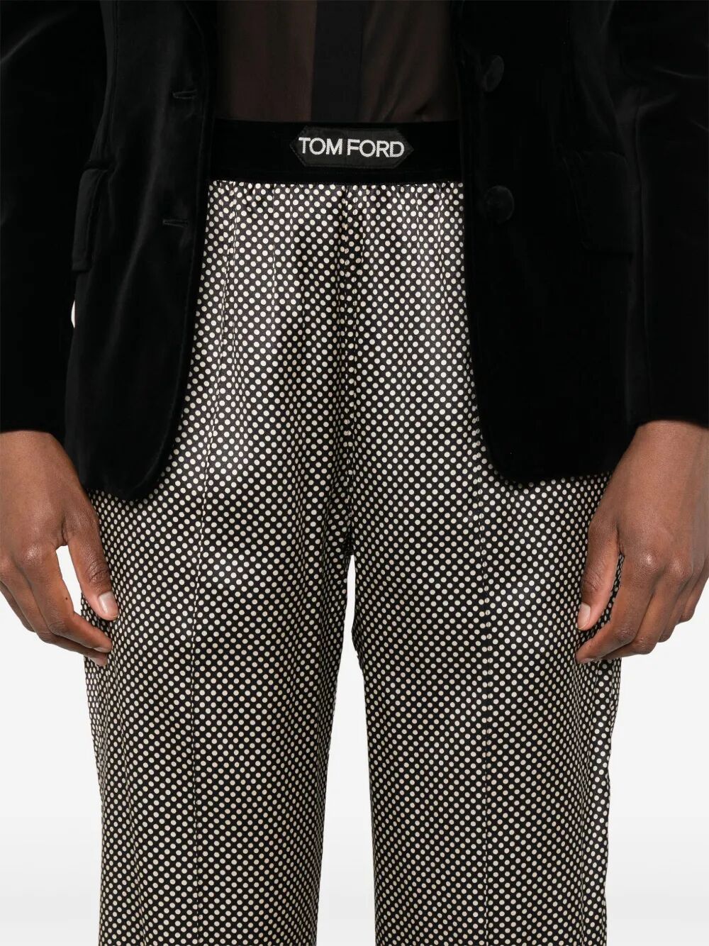 POLKA DOT SIGNATURE SILK PJ PANTS