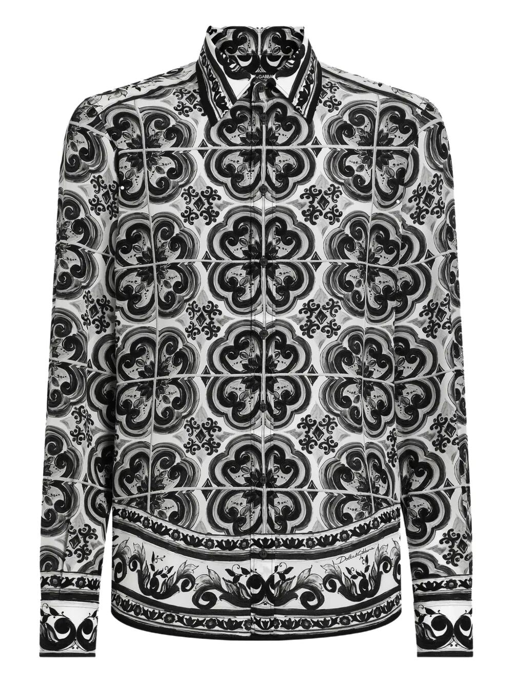MAJOLICA-PRINT SILK SHIRT