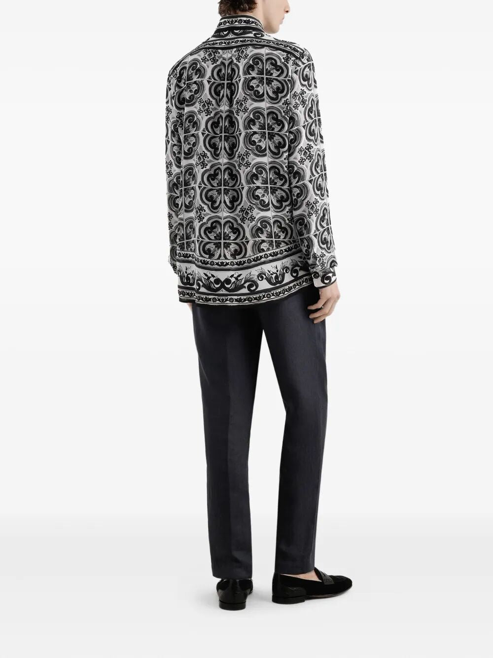 MAJOLICA-PRINT SILK SHIRT