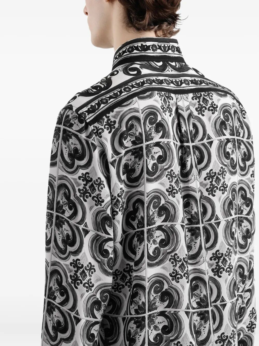 MAJOLICA-PRINT SILK SHIRT