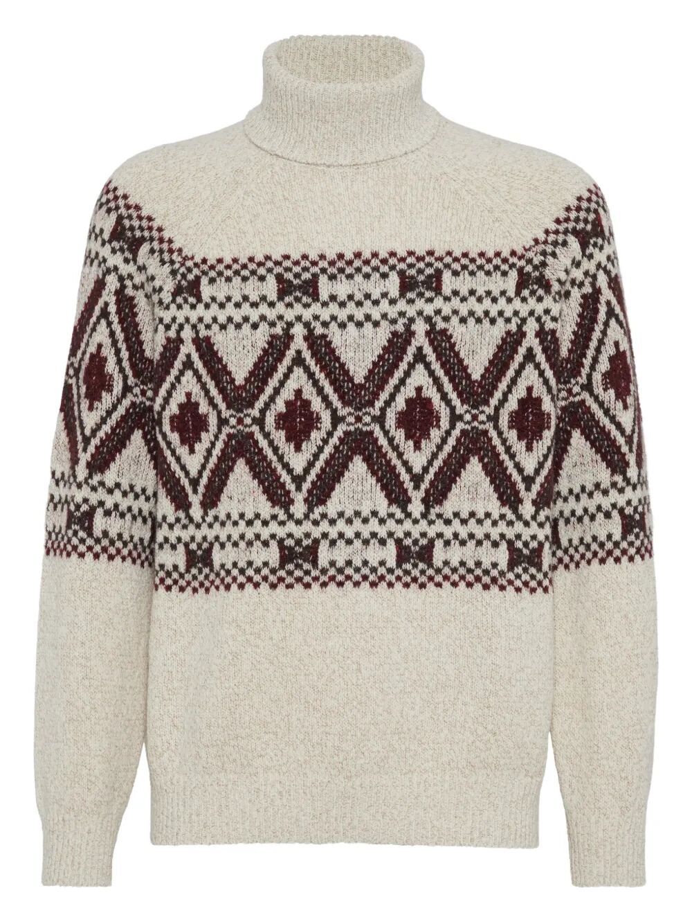 MAGLIA COLLO ALTO GEOMETRIC JACQUARD