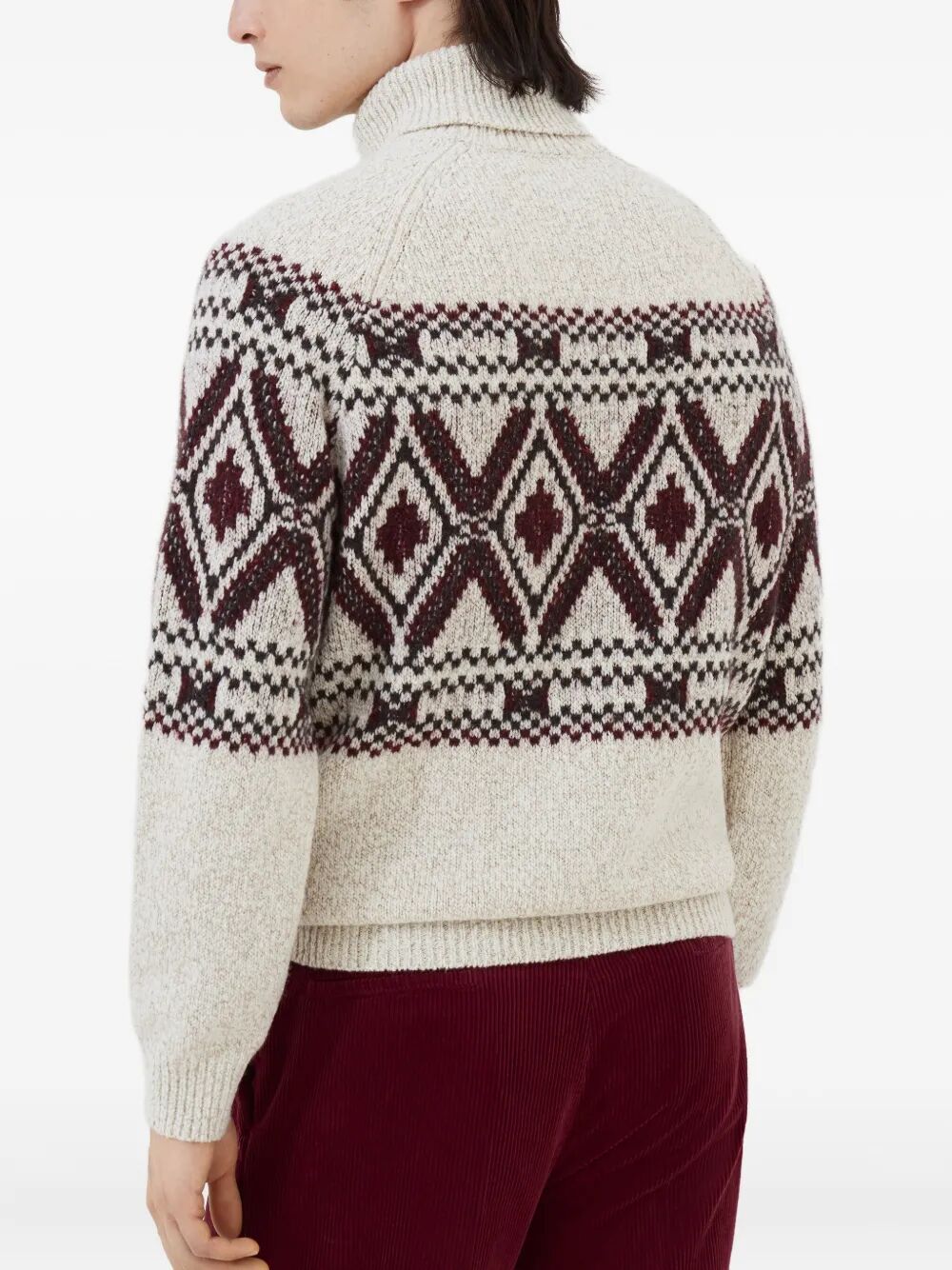 MAGLIA COLLO ALTO GEOMETRIC JACQUARD