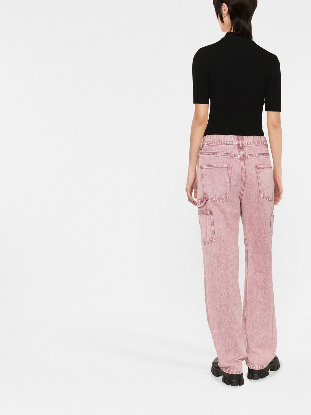 REEDITION SHORT SLEEVES RIBBED KNITTED SWEATER