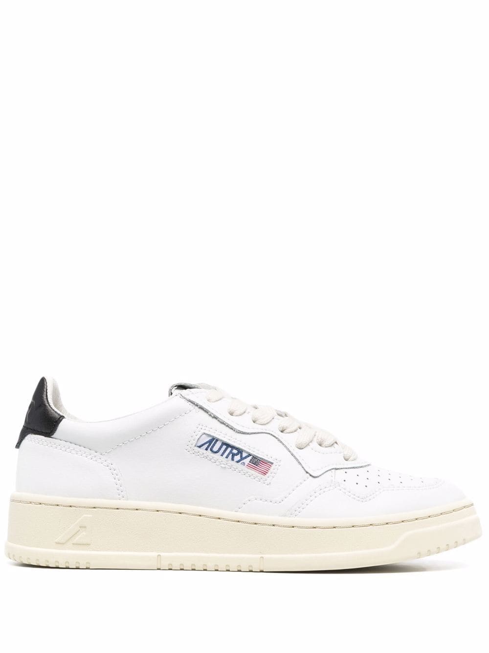 MEDALIST LOW SNEAKERS IN WHITE AND BLACK LEATHER