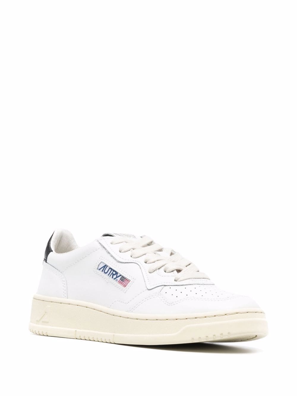 MEDALIST LOW SNEAKERS IN WHITE AND BLACK LEATHER