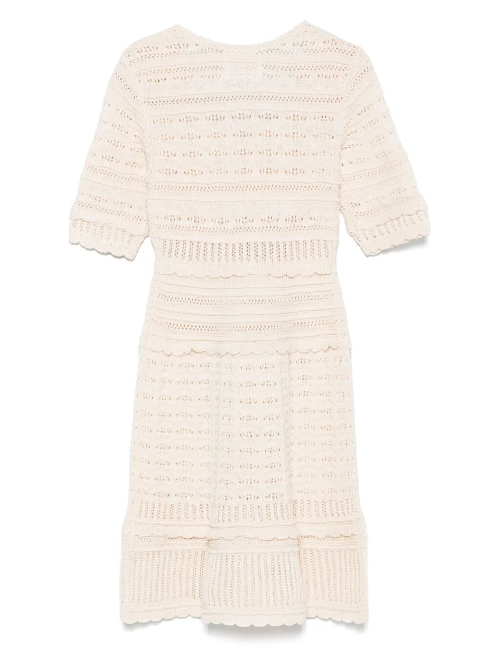 ABRIL SHORT OPENWORK KNITTED DRESS