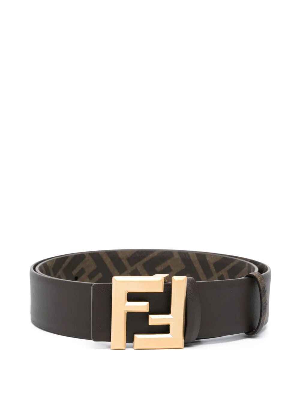 FF SQUARED LEATHER AND CANVAS REVERSIBLE BELT