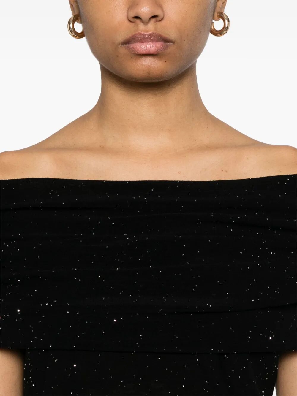 MICRO SEQUINED SEMI-SHEER WOOL TOP