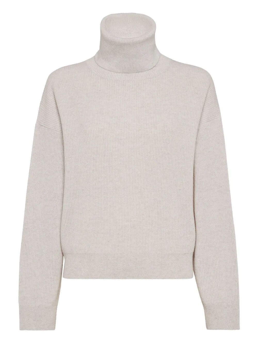 CASHMERE RIBBED LS TURTLENECK