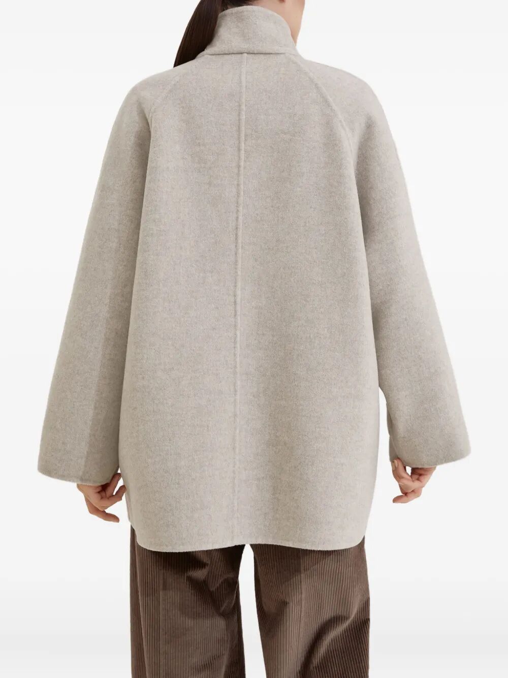 CABAN LAVORAZIONE DOUBLE IN PANNO DI LANA VERGINE E CASHMERE CON SHINY CUFF DETAILS