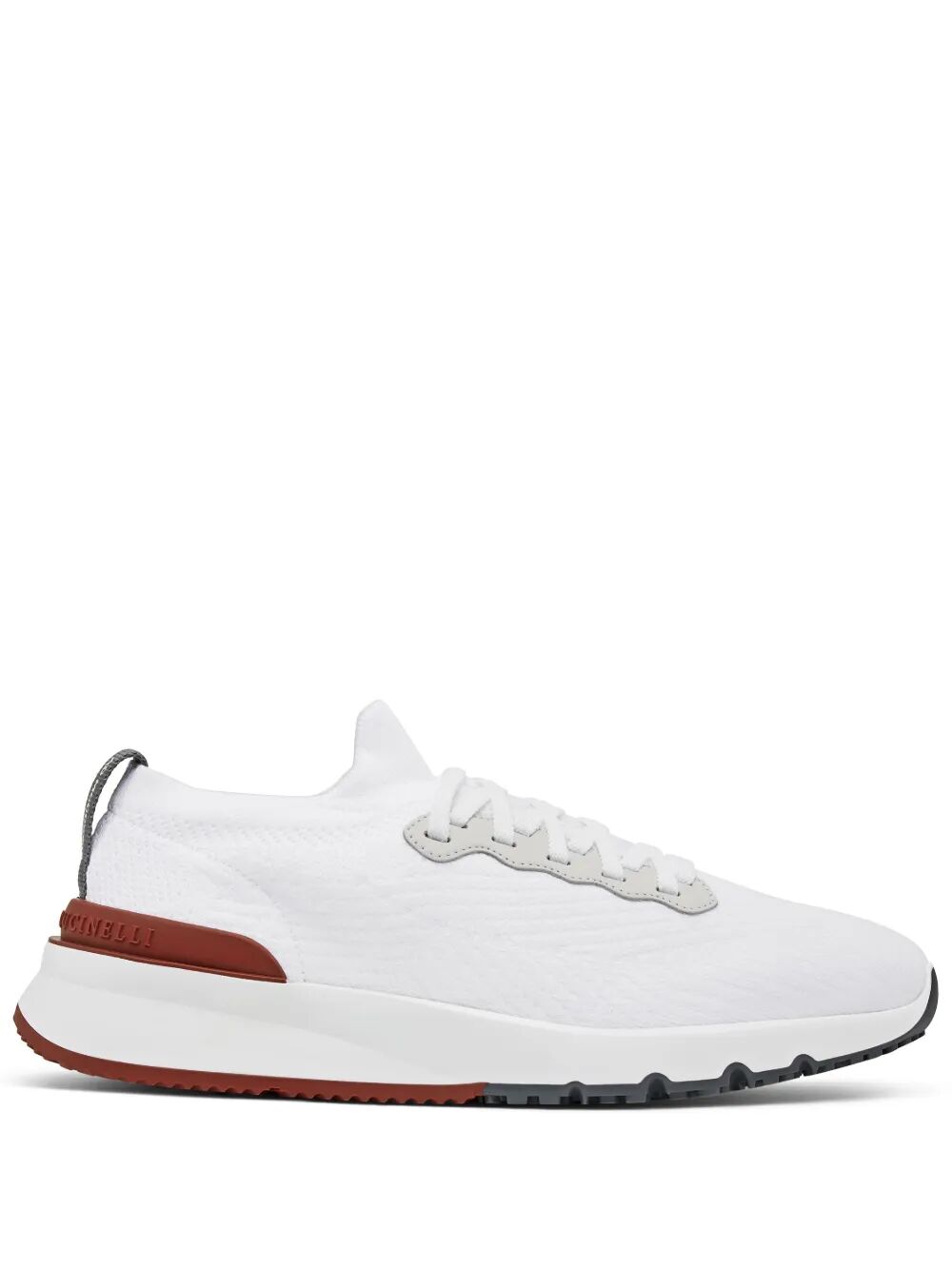 COTTON KNIT AND SEMI-POLISHED CALFSKIN RUNNER SNEAKERS