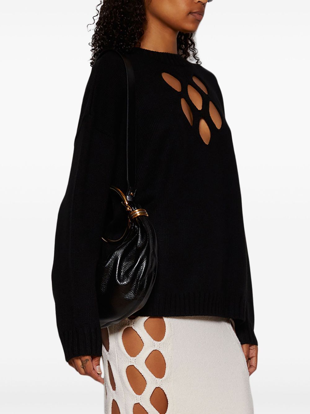 SMALL BRACELET HOBO BAG IN GRAINED LEATHER