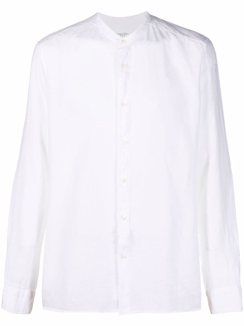STAND-UP COLLAR LINEN SHIRT