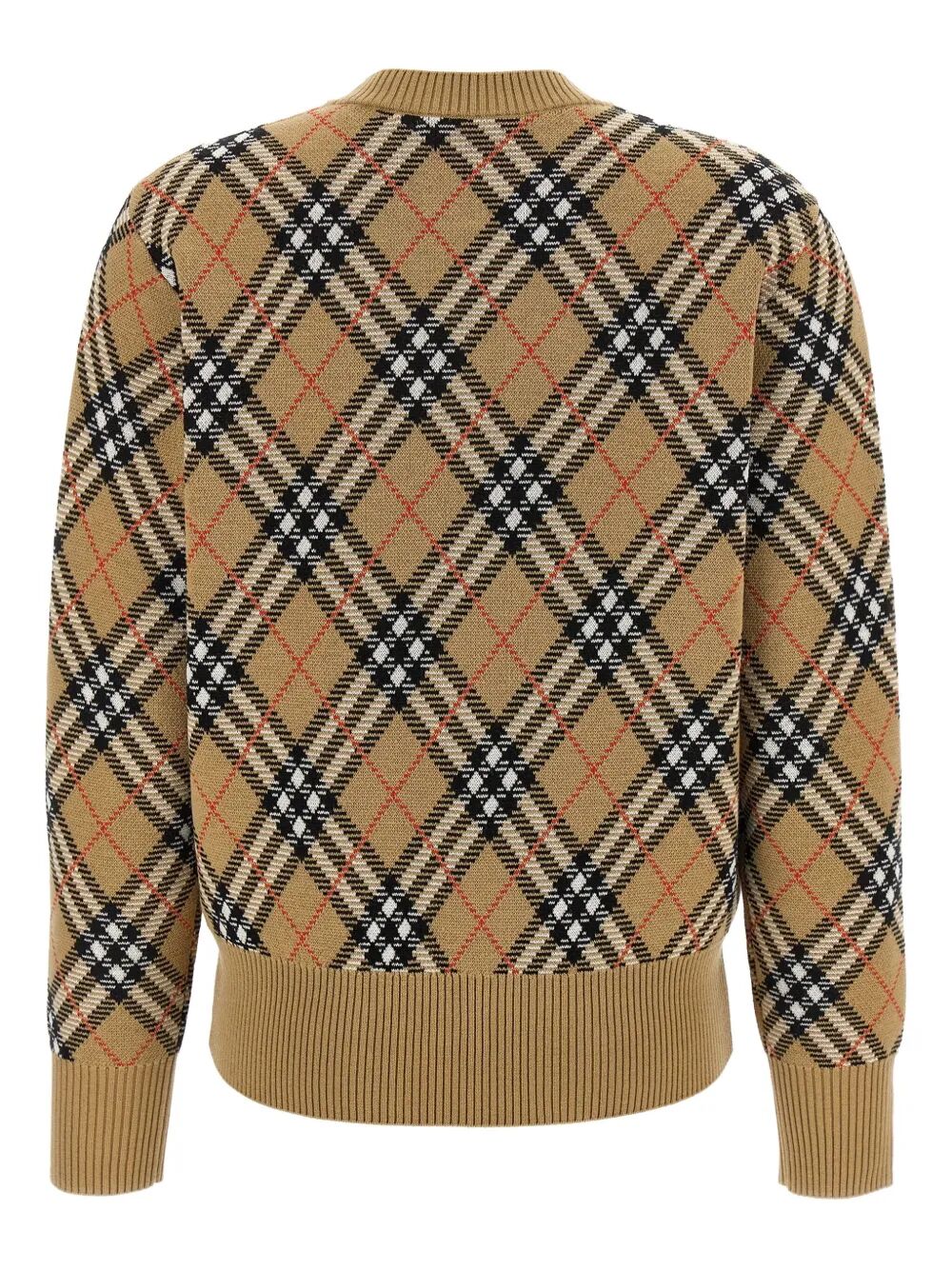 CHECK-PATTERN WOOL SWEATER