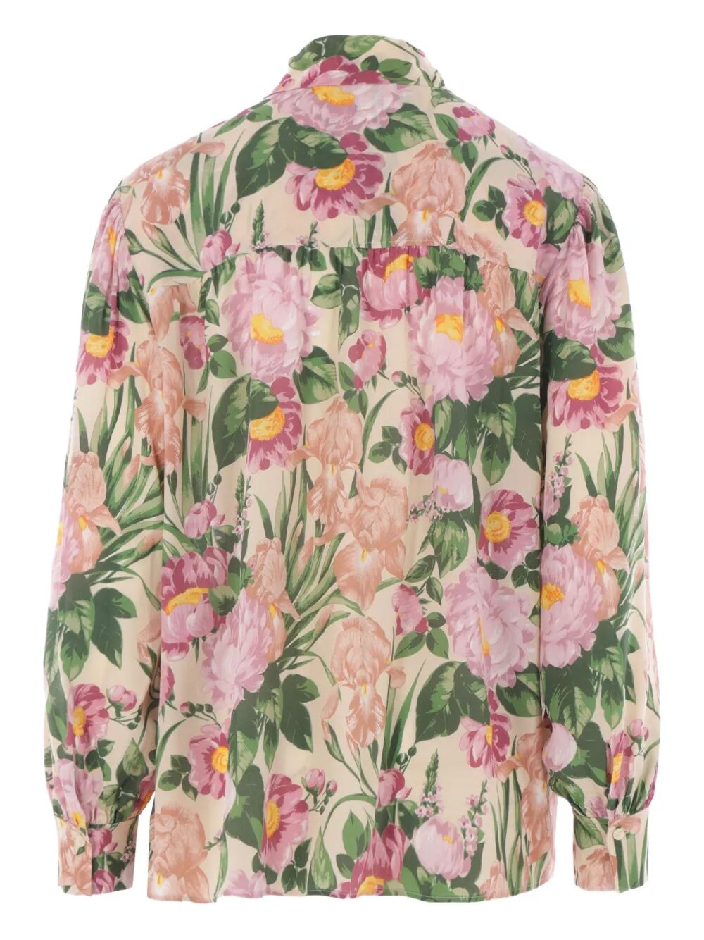 MAXI GATHERED LAVALLIÈRE BLOUSE IN CRÊPE DE CHINE